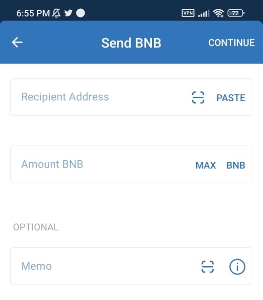 ارسال و دریافت در Trust Wallet